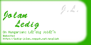 jolan ledig business card